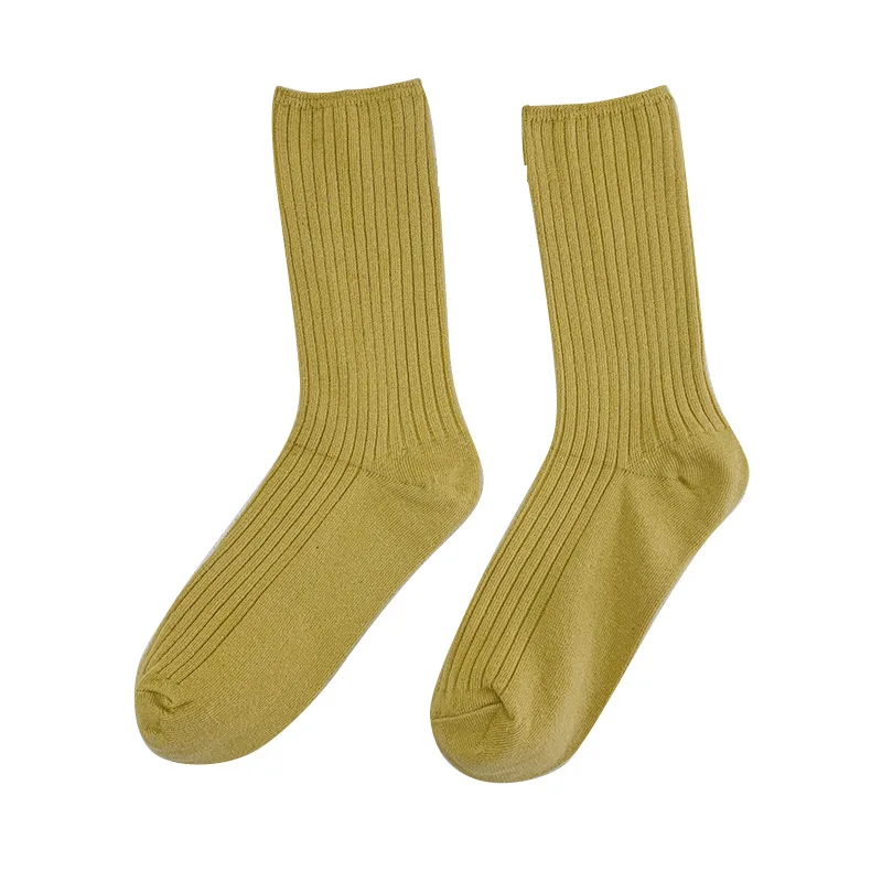 Японские однотонные носки с ворсом для женщин женские модные ярких цветов в