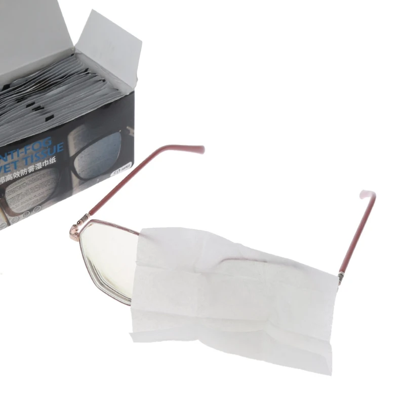 

50Pcs/set Anti-Fog Wipes for Glasses Pre-moistened Antifog Lens Wipe Individually Wrapped Disposable Defogger Eyeglass Wipes