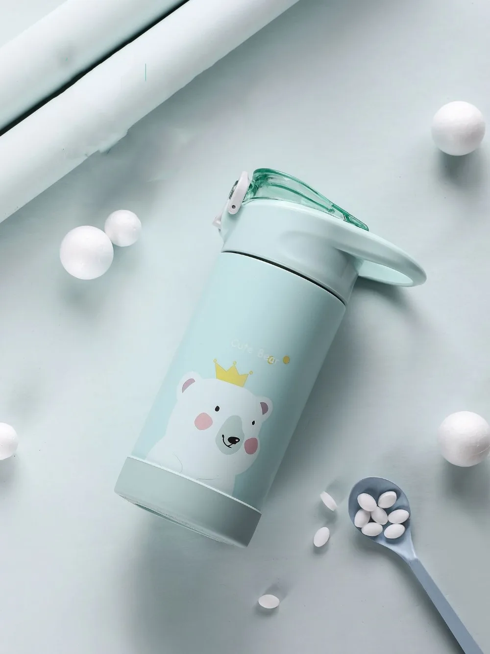 VILEAD 450 мл 316 крышка из нержавеющей стали вакуумная колба портативная соломенная термос чашка детская Милая мультяшная бутылка для воды для студентов