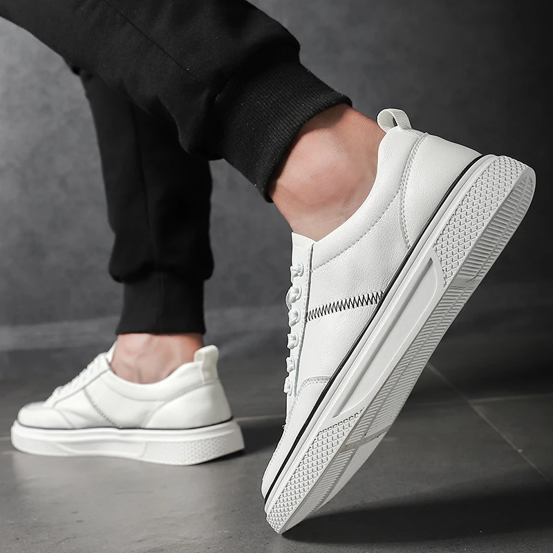 

2021 Fashion Men Flats Sneakers Autumn Leather Shoes For Mens Designer Man Brand Footwear Hard-Wearing Casual Sneakers Man