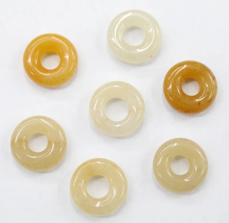 

Оптовая продажа; 12 Цвет натуральный камень, желтый нефрит пончика Подвески 15 мм бусины для изготовления ювелирных изделий Аксессуары 15 шт.