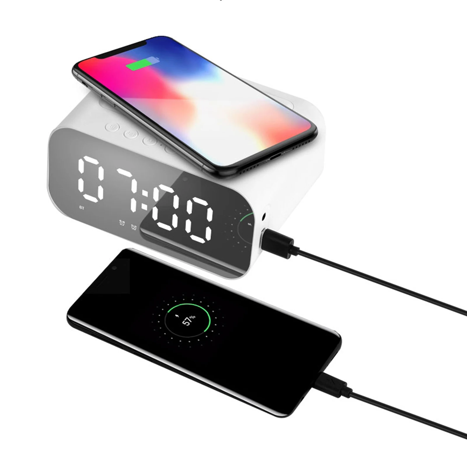 Беспроводной Bluetooth-будильник динамик цифровой светодиодный дисплей телефонный