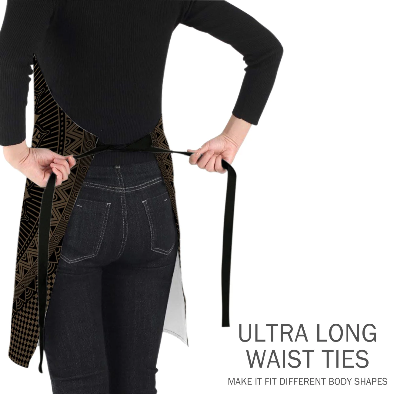 Хиппи черная мандала богемный стиль кухонные женские фартуки Детская рабочая