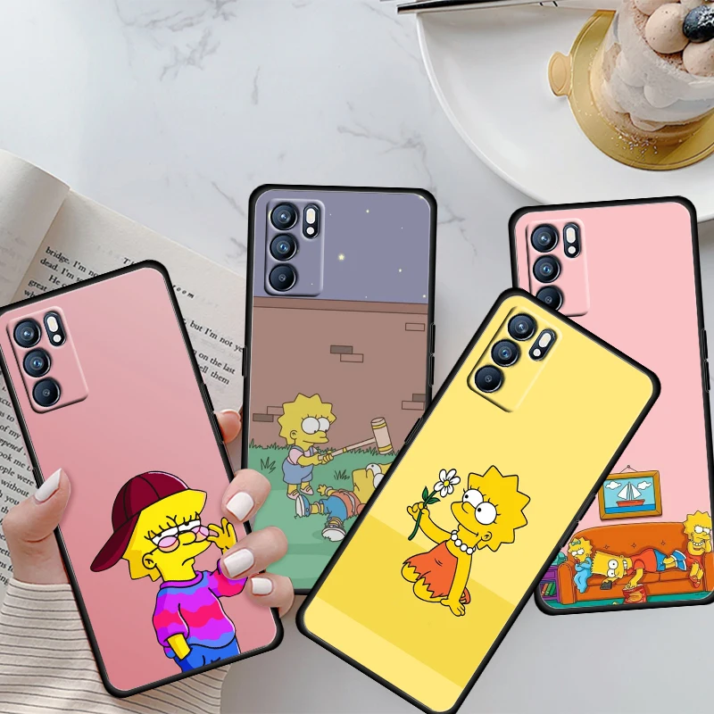 

Simpsons fun family For OPPO Reno 6 5 4 3 2 2Z 2F Z 4F 4SE 4Z 4G 5G Pro Plus Lite Silicone Soft Black Phone Case Shell