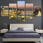 Риверсайд мост Старый город 5 шт. холст картина плакат печать настенное Искусство Холст Картина Настенный декор для гостиной в рамке