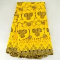 Супер хорошее качество Вишневый Дизайн Оптовая цена красный и желтый 5 ярдов