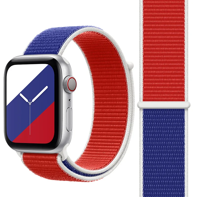 

National Flag Nylon Strap for Apple Watch Band 44mm 40mm 42mm 38mm Smartwatch Belt Loop IWatch Band 1 2 3 4 5 6 Se Band