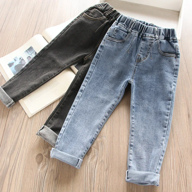 Осень 2019 эластичные джинсы для девочек брюки детская одежда оптовая продажа |