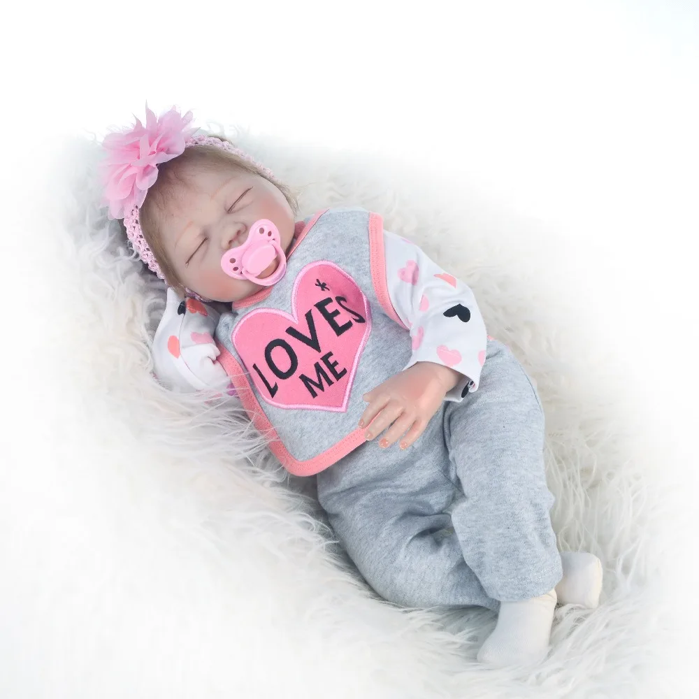 55 см мягкие силиконовые куклы bebe reborn реалистичные для девочек хлопковые игрушка