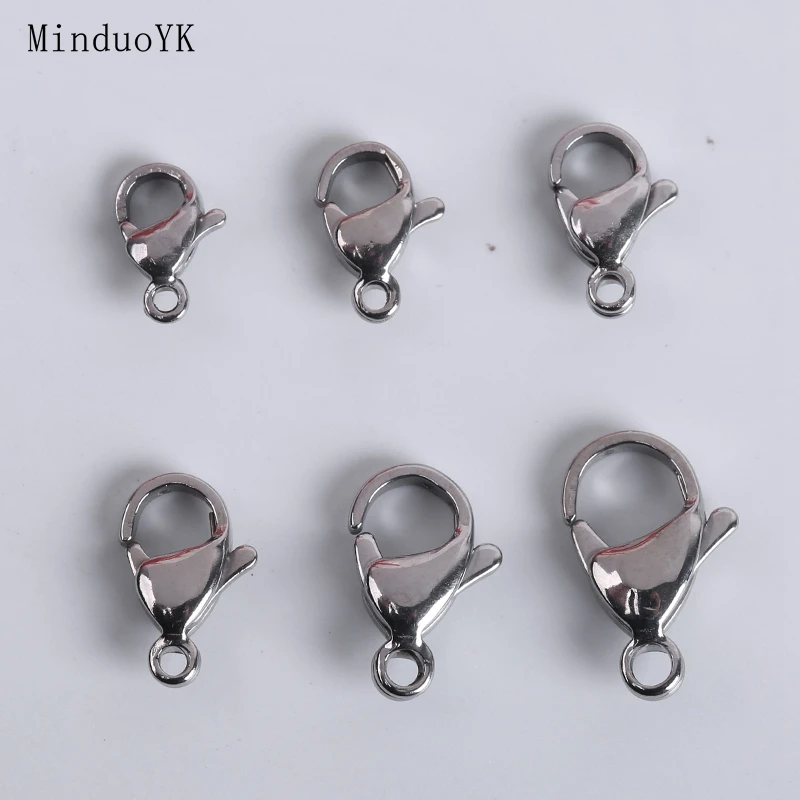 

20Pcs/Lot Stainless Steel Lobster Clasps For Jewelry Making Necklace Bracelet Finding End Clasps Connectors Hooks Accessories