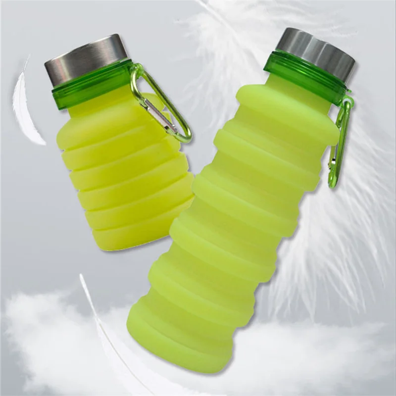 Retractable Water Cup Food Grade Silicone Kettle Anti-fall Break-proof Environmental Friendly Outdoor Sports Function J073 |