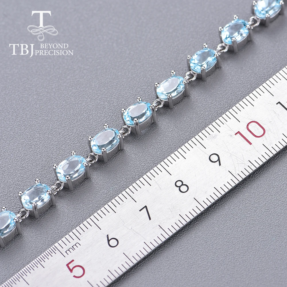 Женский браслет с натуральным голубым топазом TBJ Ювелирное Украшение