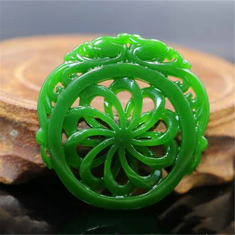 Natural Green Hand Carved Dragon Jade Pendant Fashion Boutique Jewelry Men's and Women Necklace Gift Accessories
