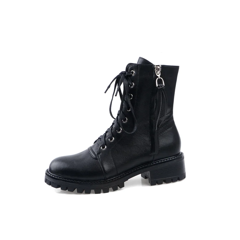Женские ботильоны из натуральной кожи Martens черные повседневные мотоциклетные