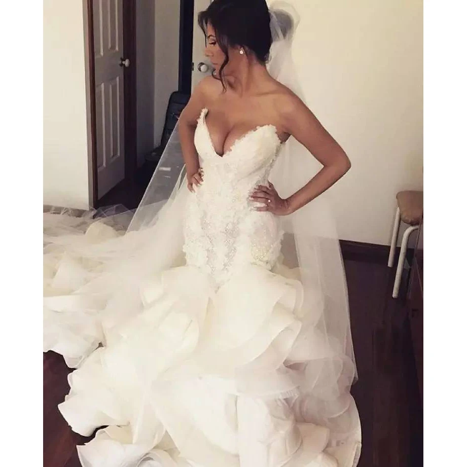 

Luxury Dubai Wedding Dresses Vestido De Noiva casamento Mermaid Wedding Dress Off Shoulder robe de mariee Bridal Gowns Peplum