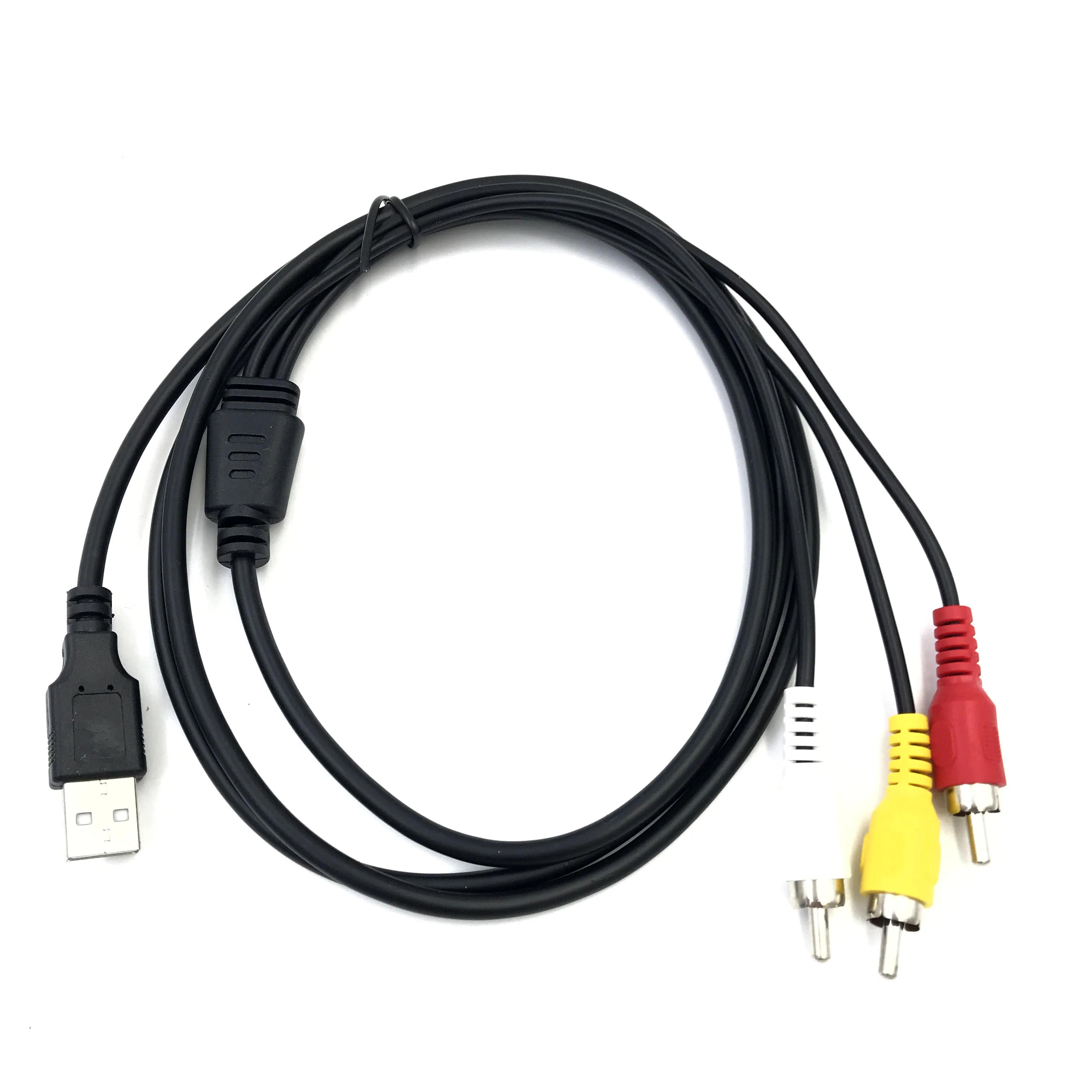 USB к 3RCA кабель 1 5 m мужчина 3 RCA штекер Джек разветвитель аудио видео композитный AV