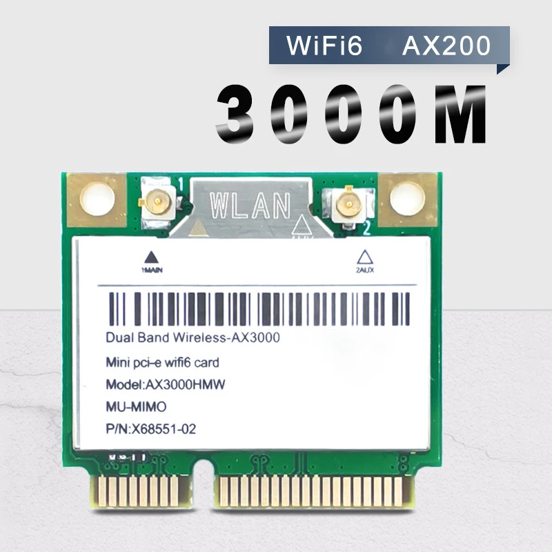 

Pohiks 1pc High Speed 3000Mbps 2.4Ghz/5Ghz Dual-band Wireless Network Card Mini PCI-E WiFi Card For PC Laptops