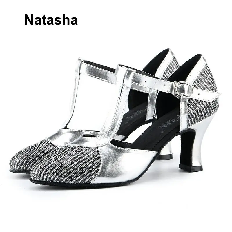 Черные и серебряные танцевальные туфли Natasha shrapnel ray Международная обувь для