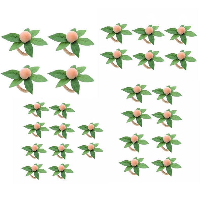 

Simulation Peach Plant Napkin Ring Fruit Meal Buckle Hotel Model Room Napkin Ring for Dinner Table Wedding Decor