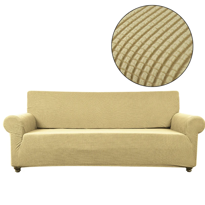 Polar Fleece Sofa Cover Universal Couch Covers Solid Color Elastic Slipcover Non-slip Full Wrap Seat Covering 1/2/3/4 | Дом и сад
