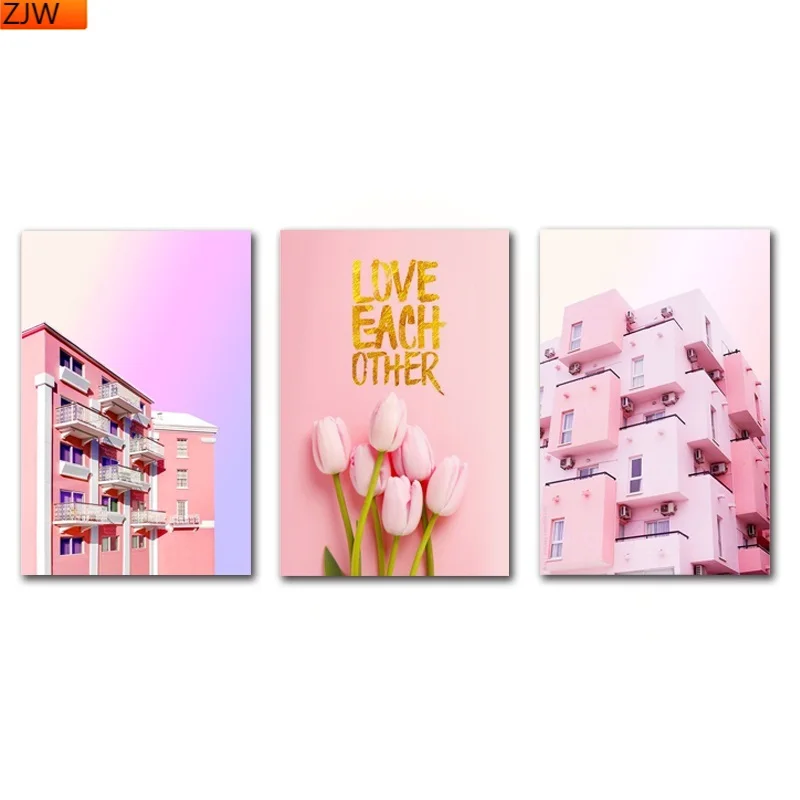 Набор для алмазной вышивки мозаика из круглых страз с изображением розовых