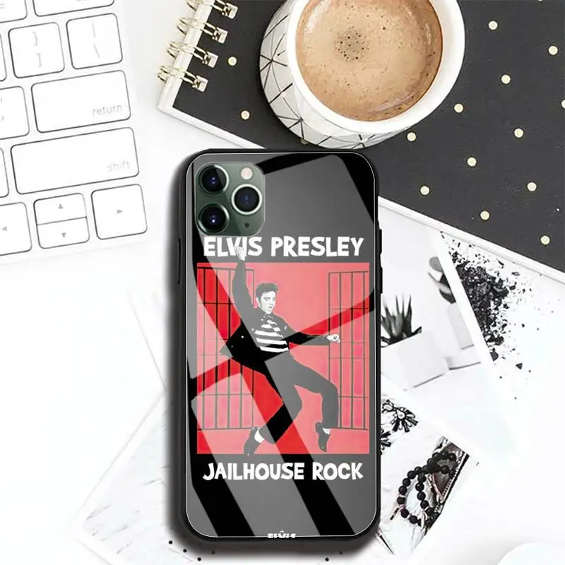 

Famous rock singer Elvis Phone Case case For Iphone 11 Pro MAX XR X 7 8Plus SE2020 DIY Shockproof Glass Soft Silicone Edge