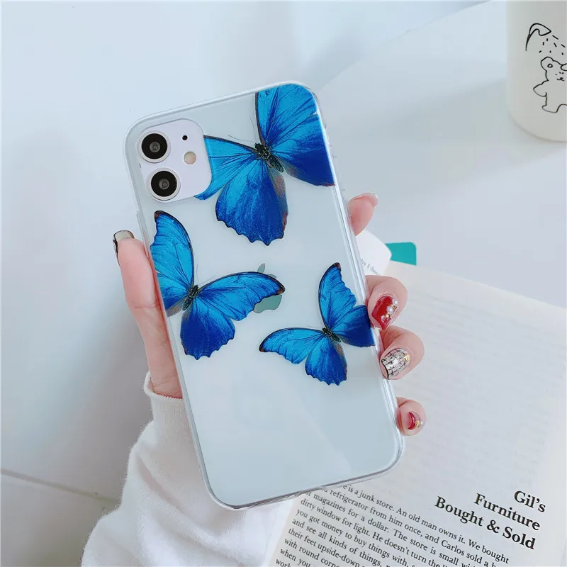 Роскошный милый чехол-бабочка для телефона iPhone 11 11Pro Max XR X XS 7 8 6S Plus защитный чехол