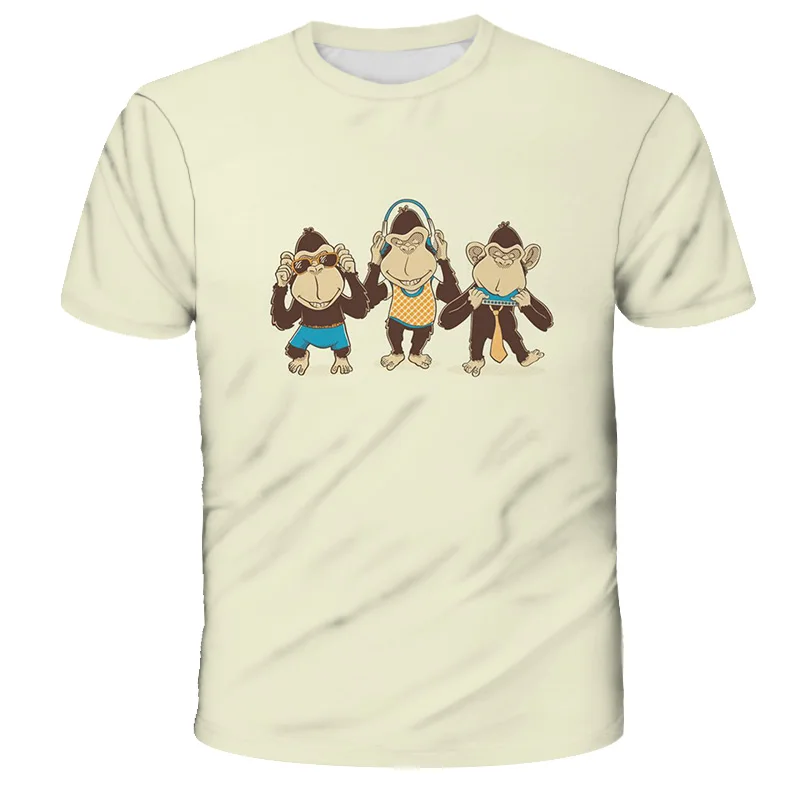 Орангутанг Пижама T рубашка Дети 3D с принтами для мальчиков и девочек рисунками