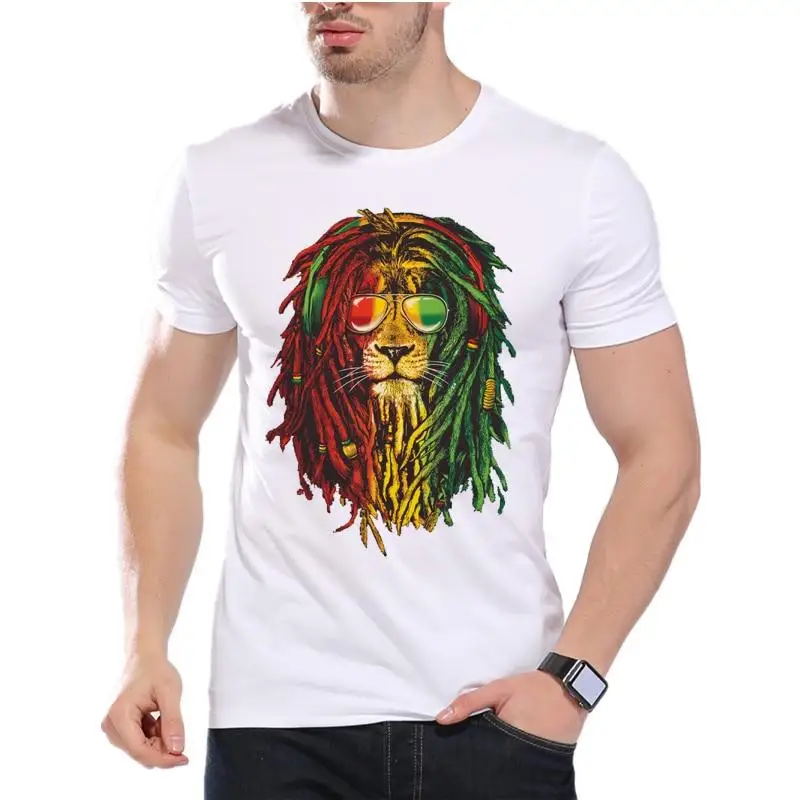 Футболка с принтом Lion Africa power Rasta регги музыка Мужская модная Игра престолов Jon Snow