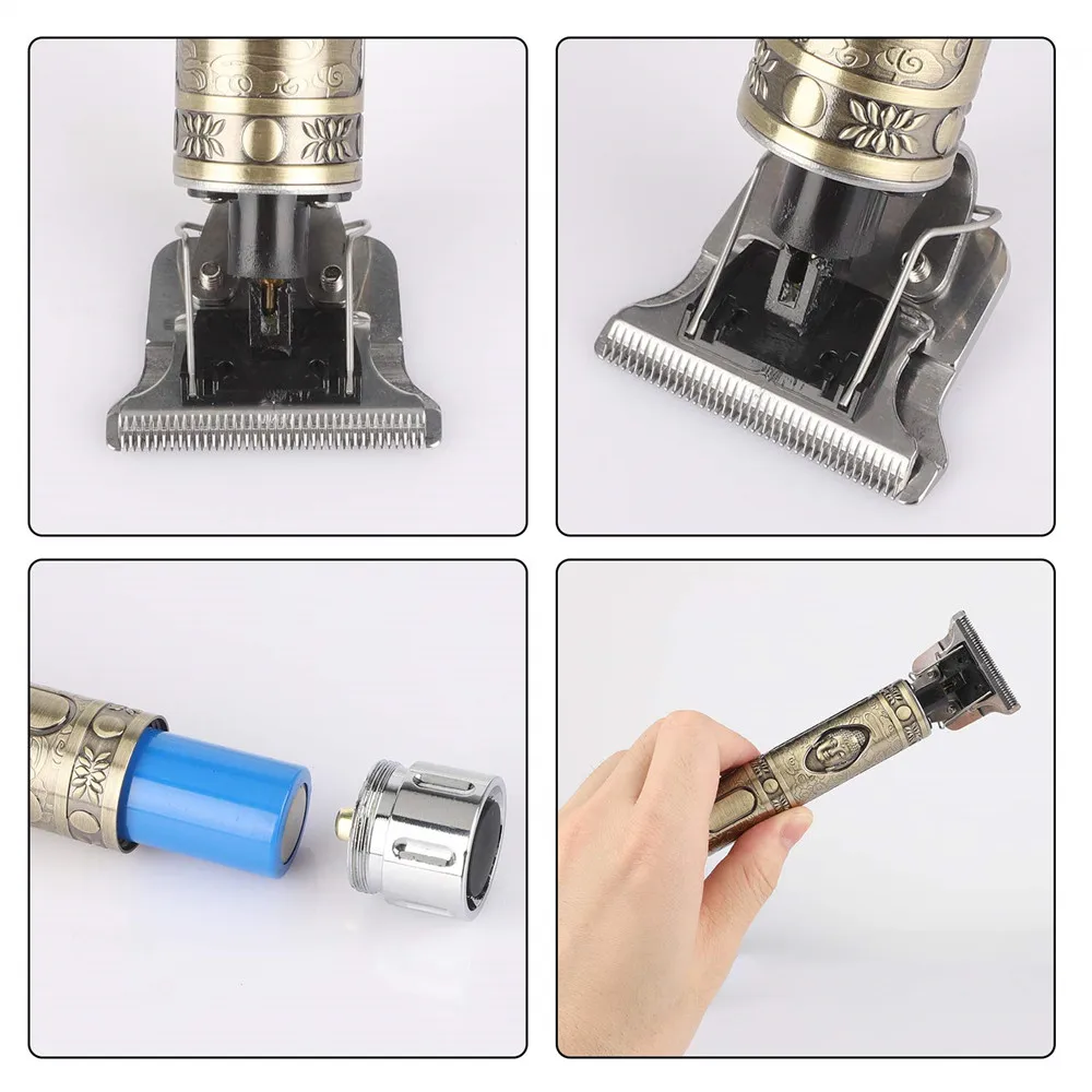 Профессиональный USB Беспроводной бреющая головка Для мужчин Борода Машинка для