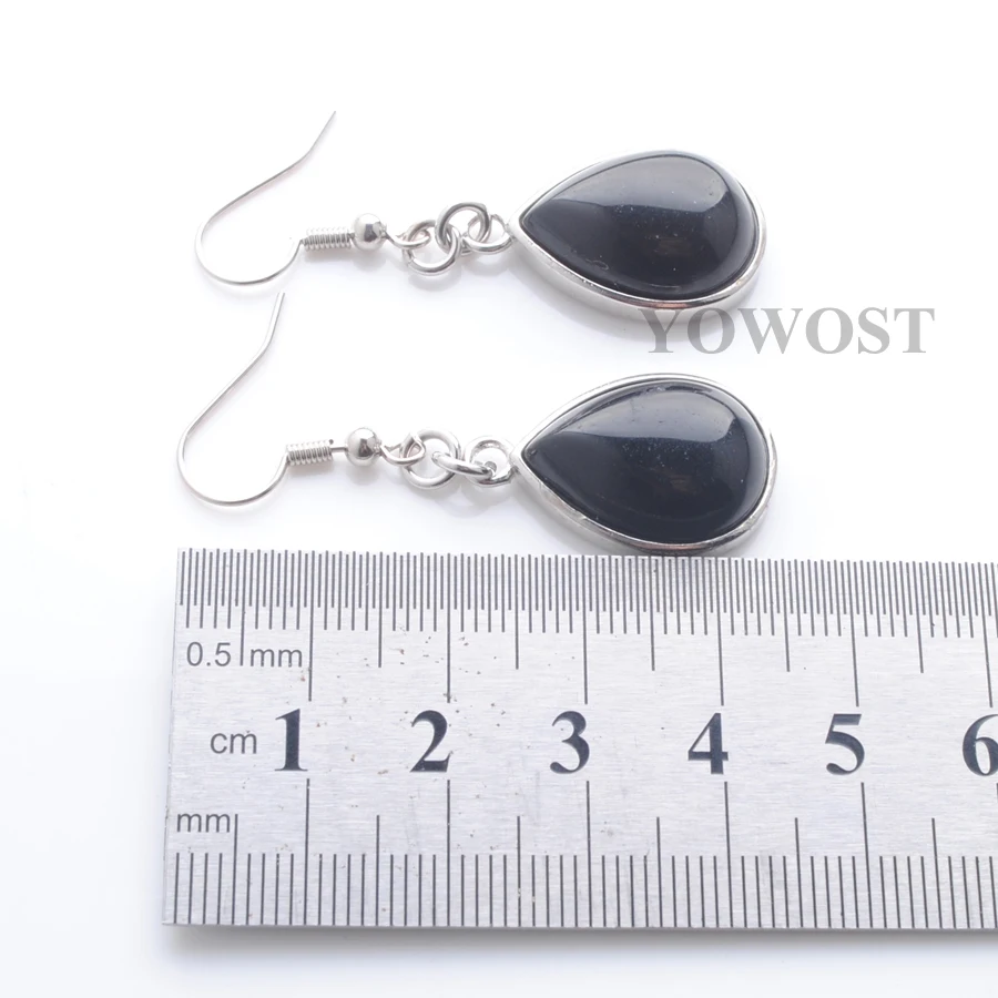 Женские серьги-капельки из натурального черного агата 5 пар IR3172 | Украшения и