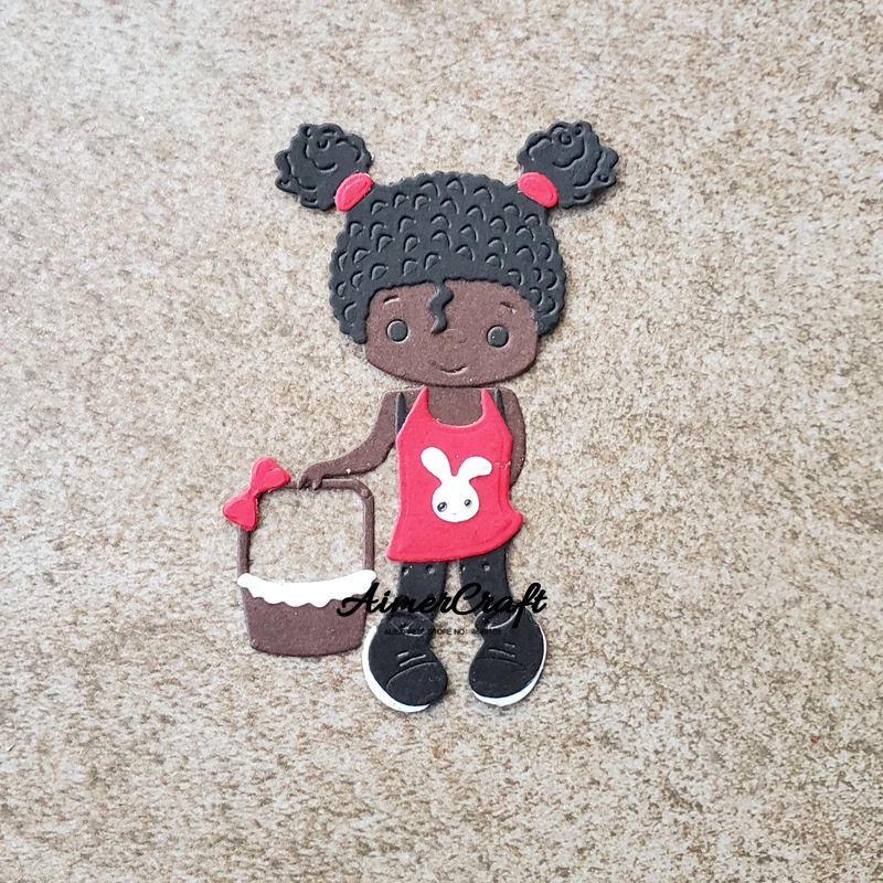 Милые металлические Вырубные штампы для девочек искусственное рельефное