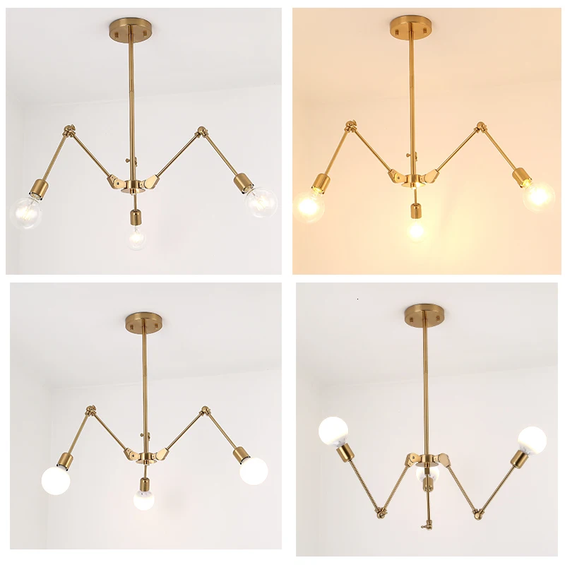 

Loft Industrial Adjustable Spider Pendant Light Retro Creative personality Nordic Iron Satellite Lamps