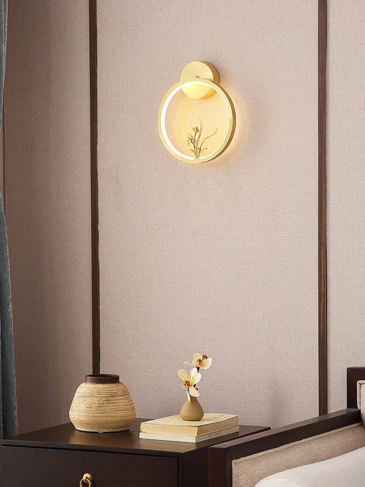 MOONSHADOW настенный светильник светодиодный полный Медь новый китайский Стиль WandLamp