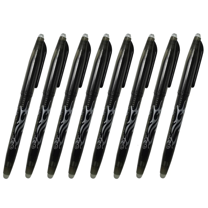 8pcs Black 8 шт./компл. 0,5 мм стираемая ручка Волшебная пишущая нейтральная ручка гелевая ручка - Цвет: 8pcs Black