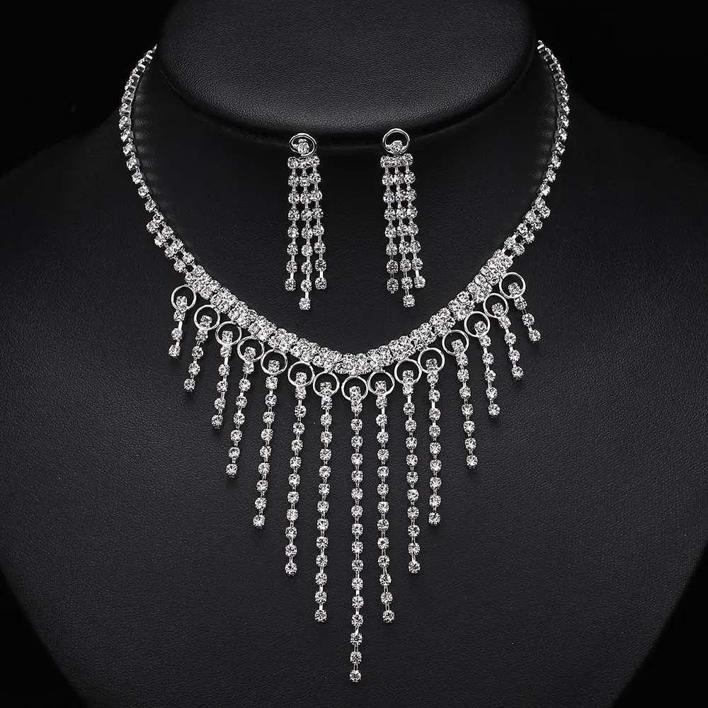 Style 20 BLIJERY, Модные Ювелирные наборы для невесты, для женщин, горный хрусталь, кристалл, ожерелье, серьги, наборы, для выпускного, свадебные ювелирные наборы - Окраска металла: Style 20