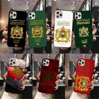 morocco flag coat of arms passport phone case for iphone 12 11 pro max mini xs max 8 7 6 6s plus x 5s se 2020 xr cover