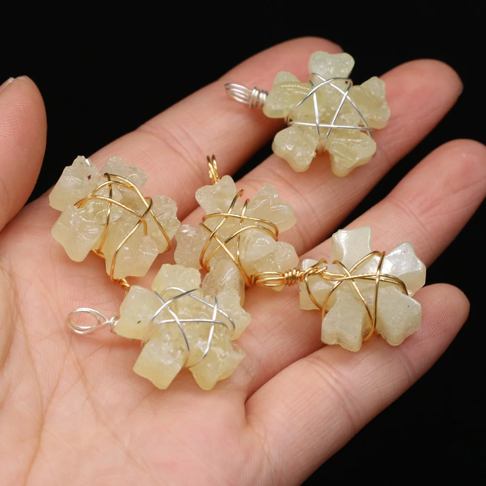 100% натуральный полудрагоценный камень топаз ручной работы серебряная нить кулон