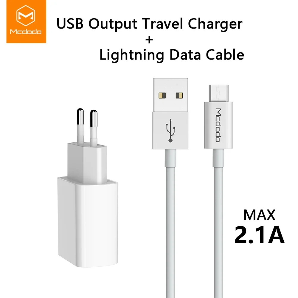 Mcdodo EU адаптер USB зарядное устройство 2.1A Быстрая зарядка для Samsung Xiaomi