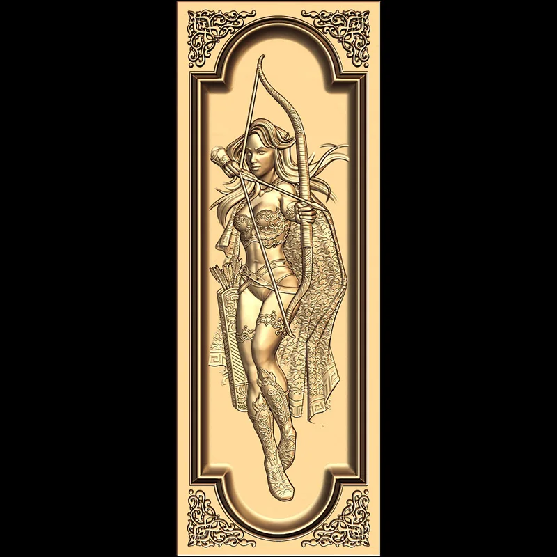 Охотничья девушка 3d STL модель для ЧПУ маршрутизатор гравер рельефный станок Artcam