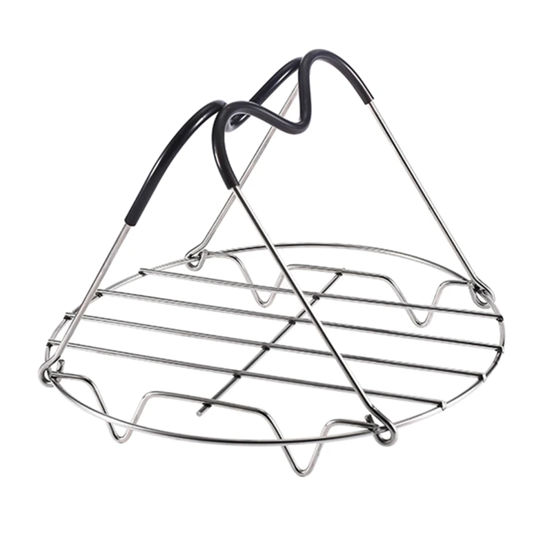 

Steamer Rack Trivet with Handles Kitchen Stainless Steel Storage Eggs Steaming
