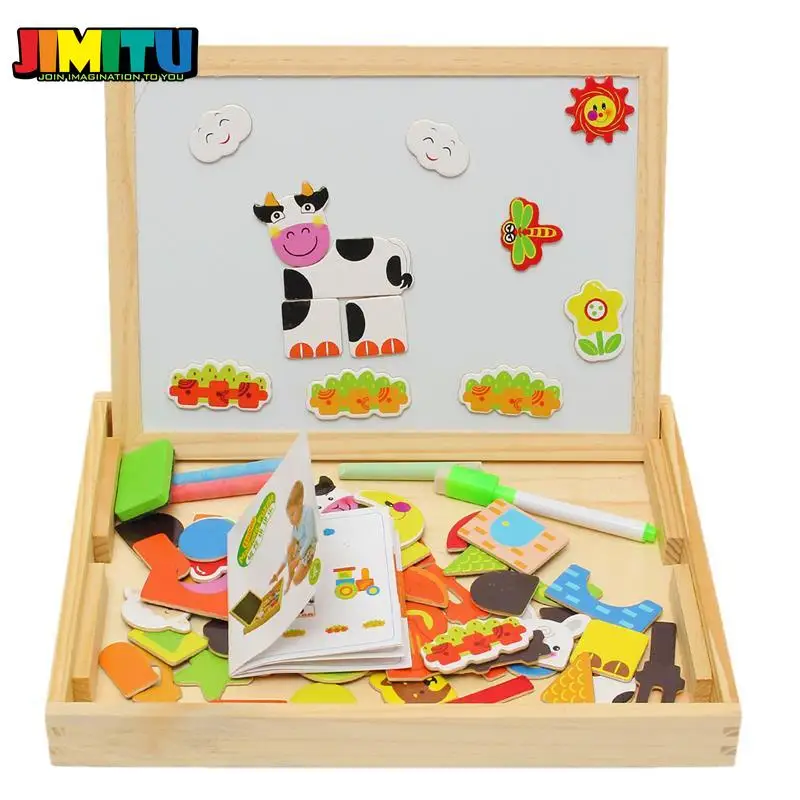 JIMITU игрушка для рисования доска письма магнитная головоломка двойной мольберт