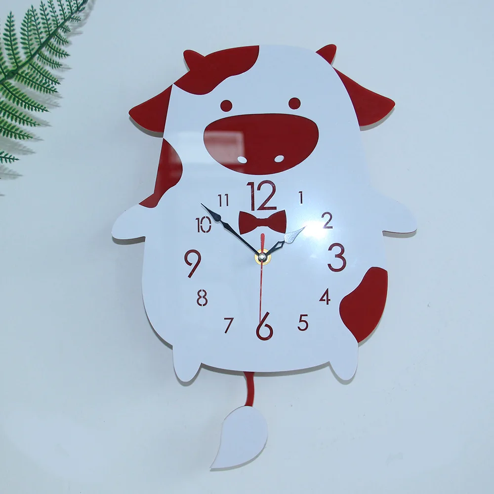 

Children's cartoon swing cute wall clock modern home office decoration animal clock creative animal home office pendulum clock