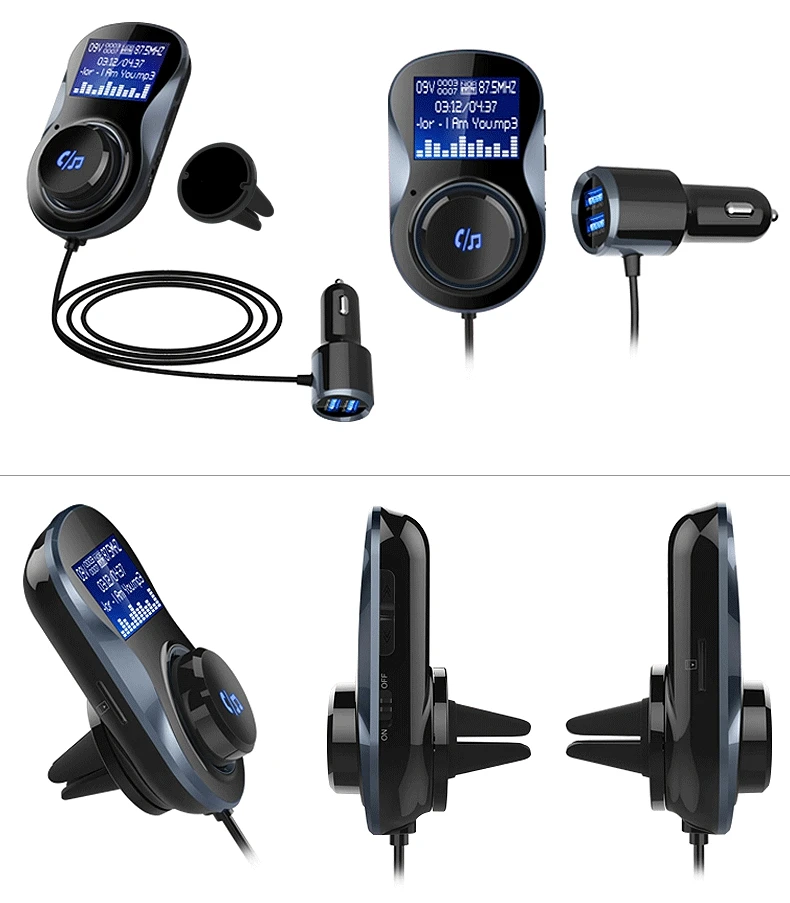 Автомобильный Bluetooth fm передатчик радио адаптер карта двойной порт USB авто