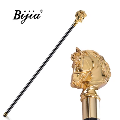 Golden horse BIJIA джентльмен трость domineering ручка в виде животного скипетр креативный подарок civilized трость - Цвет: Golden horse