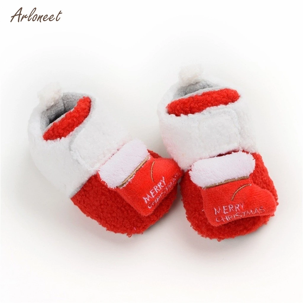 

ARLONEET Baby Shoes Newborn Baby Girls Boys Cartoon Fluffy Deer Warm Boot First Walkers Christmas Shoes Soft Sole First Walker