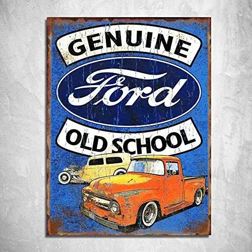 

Metal Sign Plaque Vintage Retro Style Old School Image Garage Tin Logo Retro Nostalgic Man Cave Home Cafe Bar Pub Logo 8X12 inch