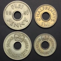 fiji set 2 coins 1954 68 genuine original coins 100 real issuing collection coins unc