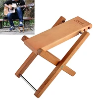 solid wood folding guitar pedal footstool with 3 levels height adjustable stand footboard with a nut for height adjustment