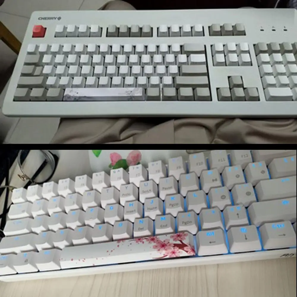 Замените клавиатуру клавиатуры PBT пять Сторон краски-подземные 6.25U Вишневый